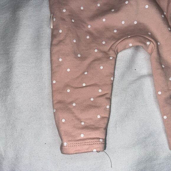 Rabbit + Bear Baby Girl Long Sleeve Polka Dot Ruffle Romper - 0-3 Months - Picture 5 of 8